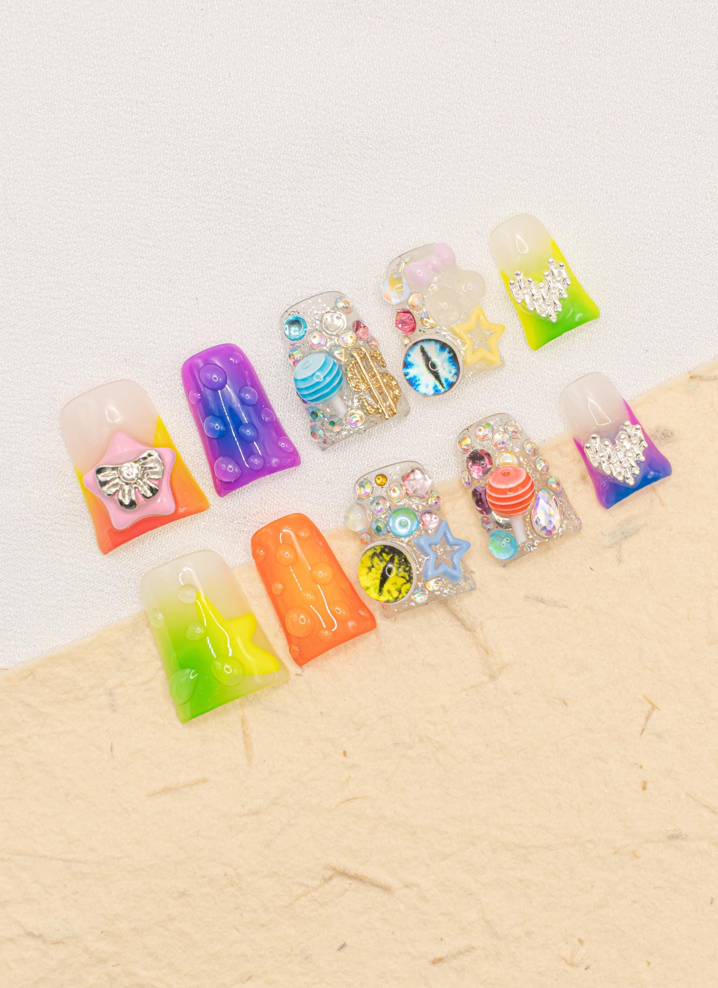 Cute Nails|Colorful Nails|Kawaii Nails|3D Nails|Character Nails|Duck Press on Nails|Summer Nails|Press On Nails|Nail Designs|False Nails