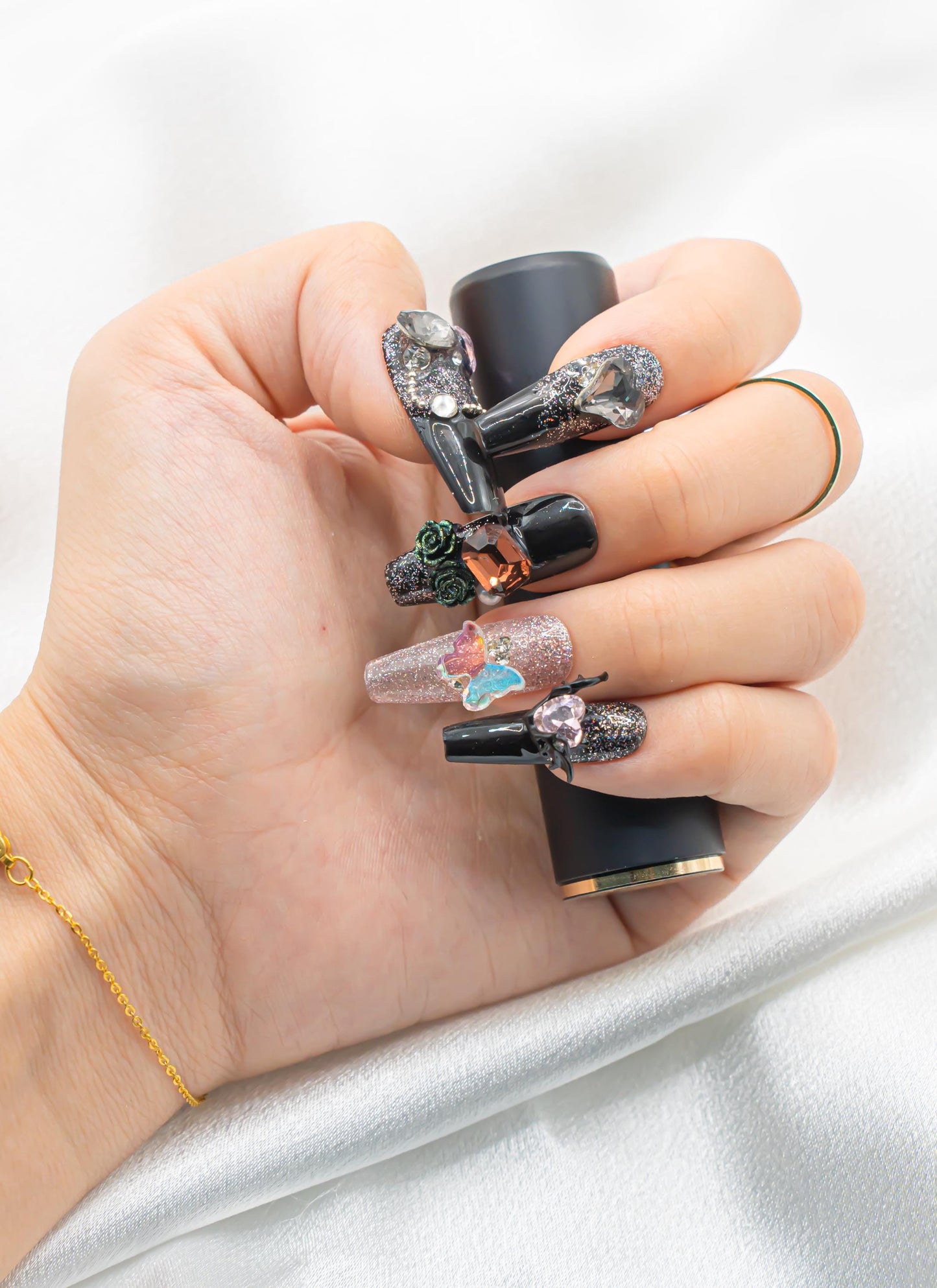 Ghost Nails|Halloween Nails|Crystal Nails|Ombre Nails|Glitter Nails|Nails|Press On Nails|Fake Nails|False Nails|Glue On Nails
