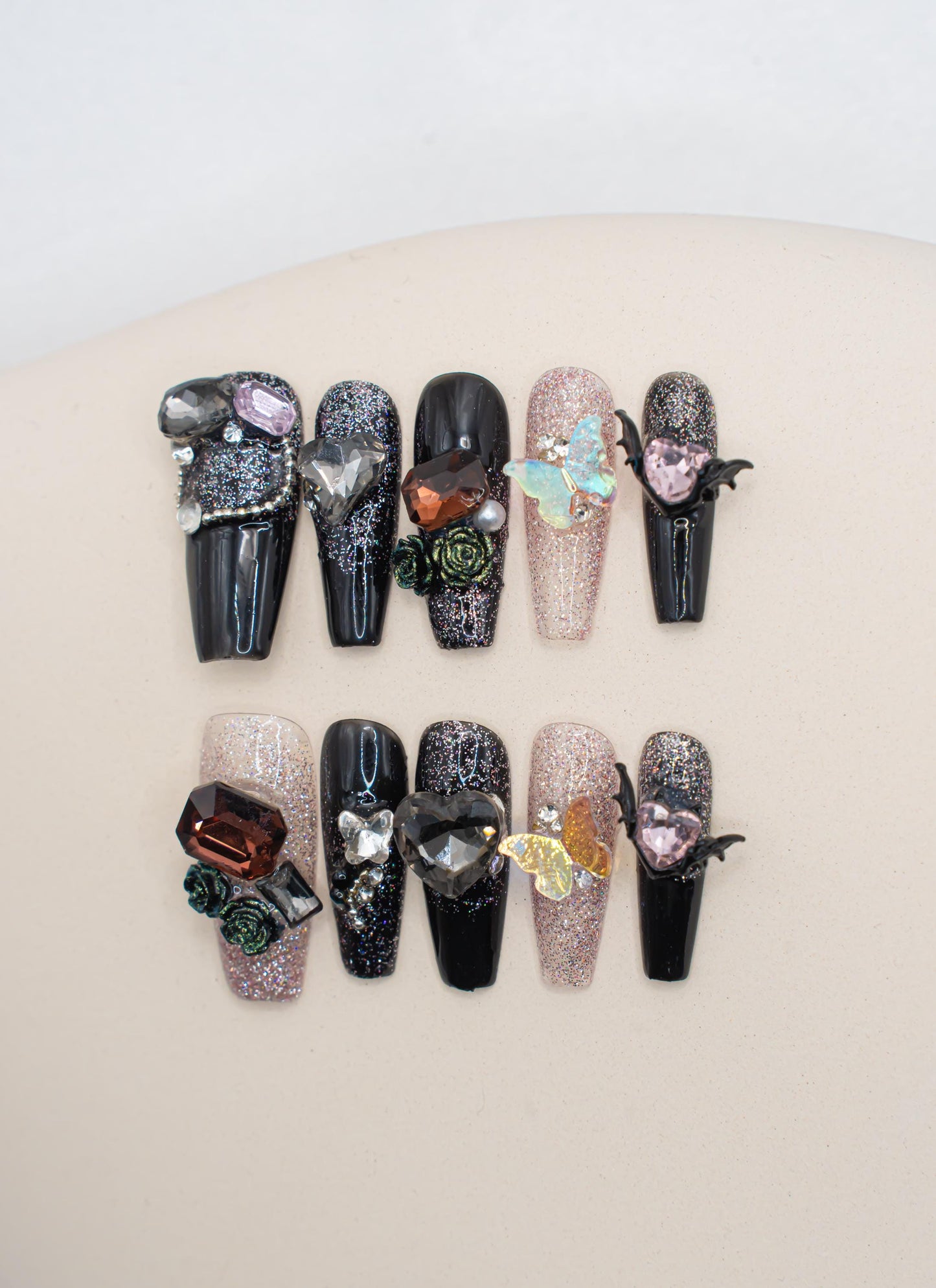 Ghost Nails|Halloween Nails|Crystal Nails|Ombre Nails|Glitter Nails|Nails|Press On Nails|Fake Nails|False Nails|Glue On Nails