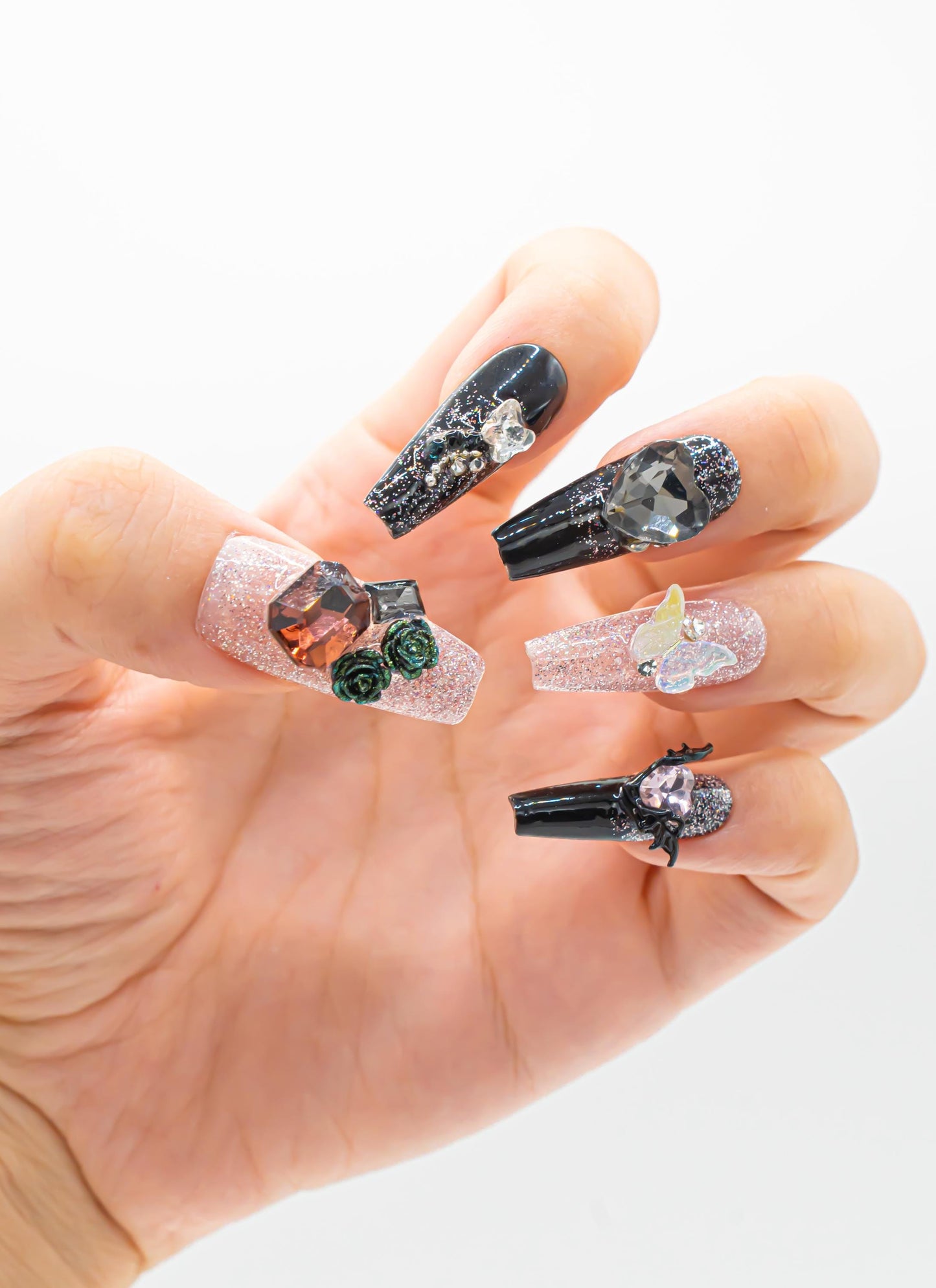 Ghost Nails|Halloween Nails|Crystal Nails|Ombre Nails|Glitter Nails|Nails|Press On Nails|Fake Nails|False Nails|Glue On Nails