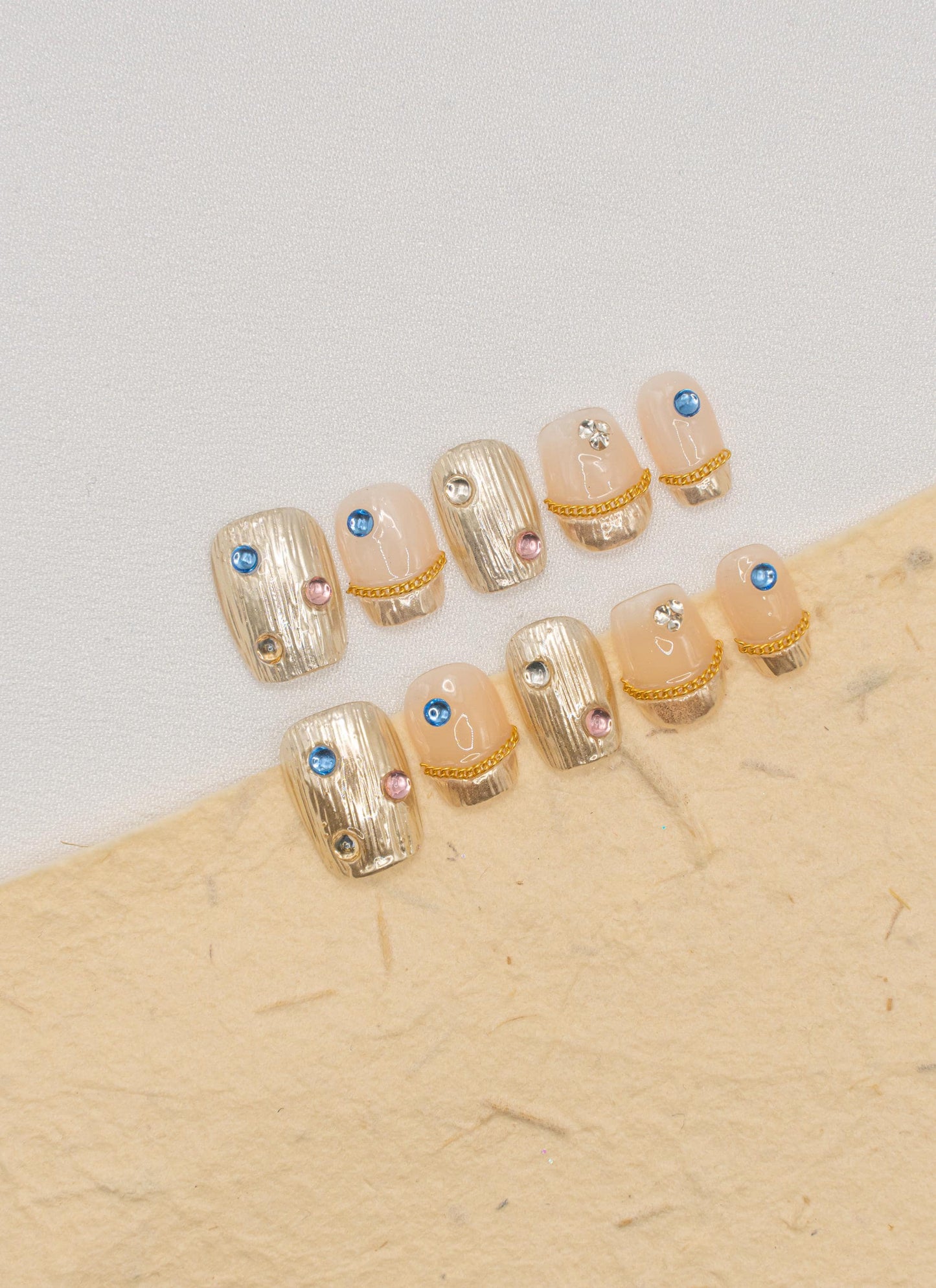 Elegant Nails|3D Nails|Gold Nails|Metallic Nails|Crystal Nails|Short Square Nails|Nails|Press On Nails|Gel Nails|Fake Nails|False Nails