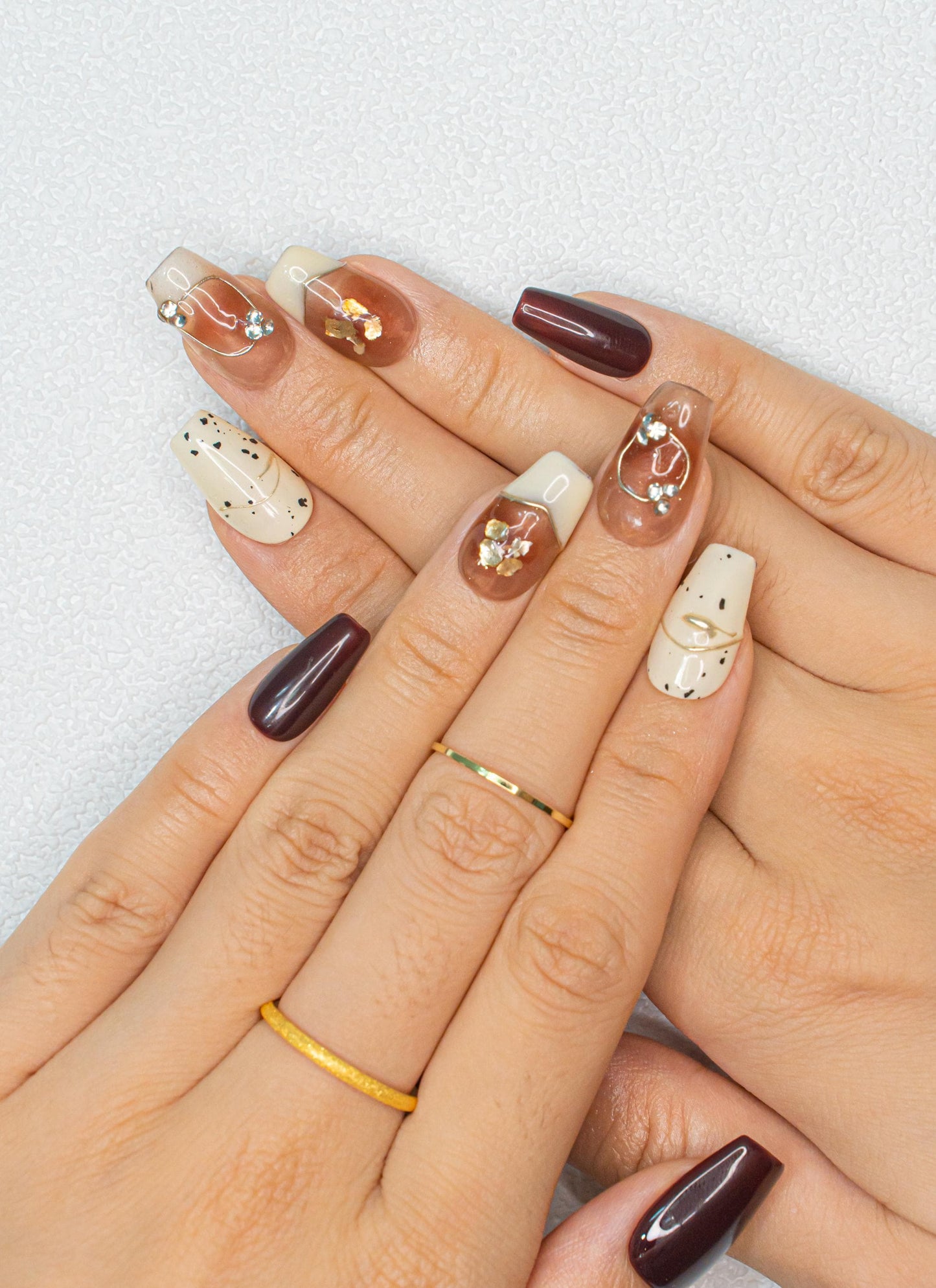 Elegance Nails|3D Nails|Fall Nails|Brown Nails|Marble Nails|Short Coffin Nail|Nails|Press On Nails|Gel Nails|Fake Nails|False Nails