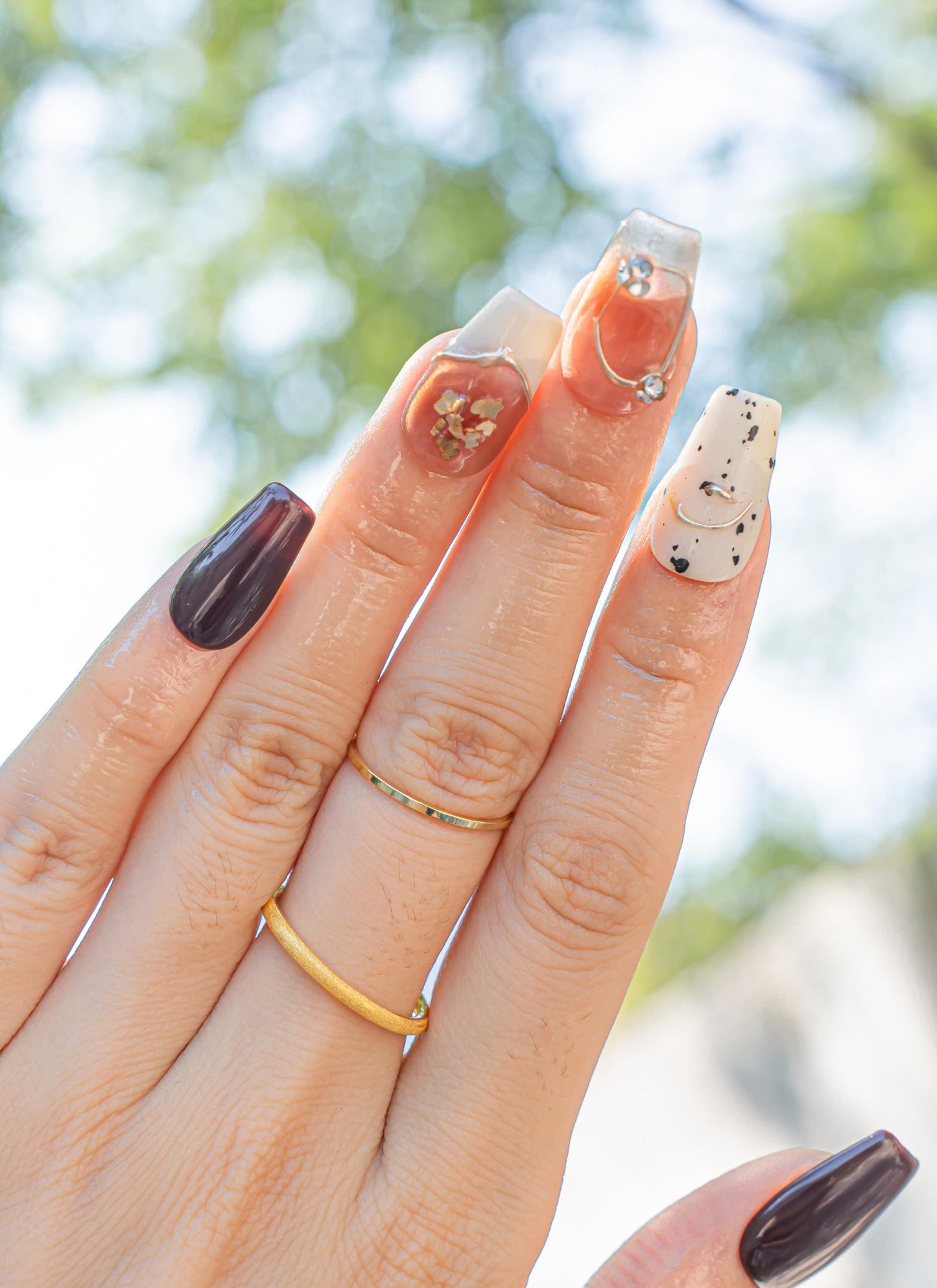 Elegance Nails|3D Nails|Fall Nails|Brown Nails|Marble Nails|Short Coffin Nail|Nails|Press On Nails|Gel Nails|Fake Nails|False Nails