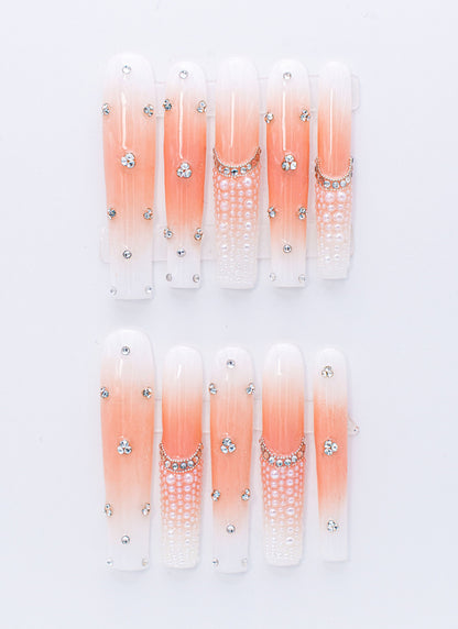 Ombre Nails|Long Nails|Pink Nails|Cute Nail|Nail Designs|False Nails|Elegant Nails|Summer Nail|Nail Art|Trendy Nails