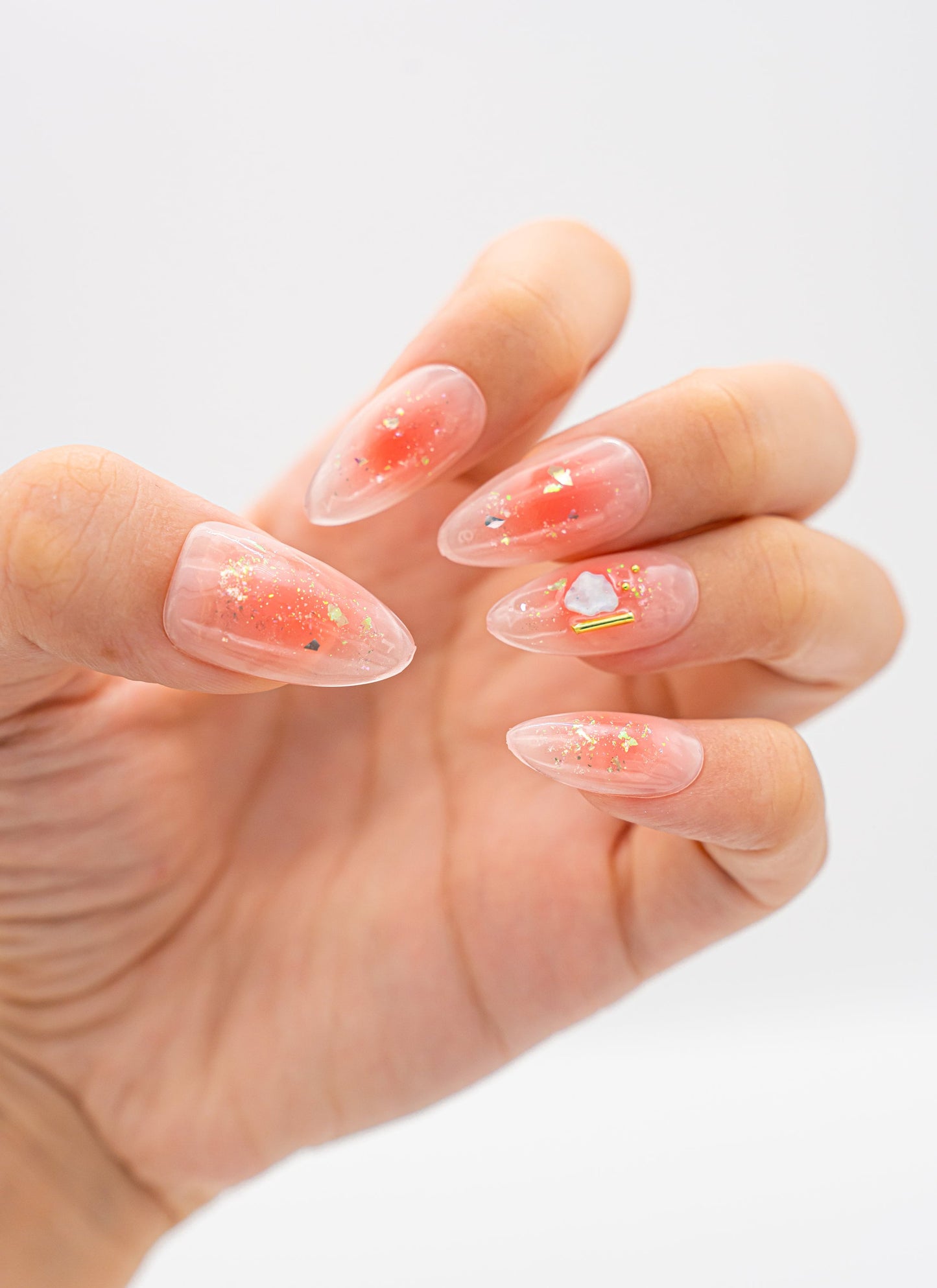 Natural Nails|Pink Candy Ombre Almond Nails|Cute Nails|Nail Designs|False Nails|Elegant Nails|Summer Nail|Ombre Nail|Trendy Nail|Classy Nail