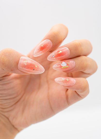Natural Nails|Pink Candy Ombre Almond Nails|Cute Nails|Nail Designs|False Nails|Elegant Nails|Summer Nail|Ombre Nail|Trendy Nail|Classy Nail