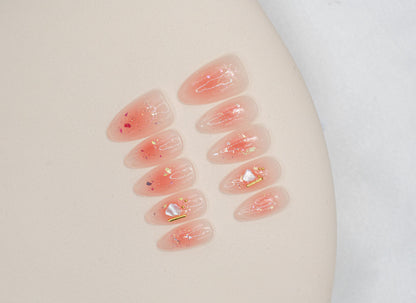 Natural Nails|Pink Candy Ombre Almond Nails|Cute Nails|Nail Designs|False Nails|Elegant Nails|Summer Nail|Ombre Nail|Trendy Nail|Classy Nail