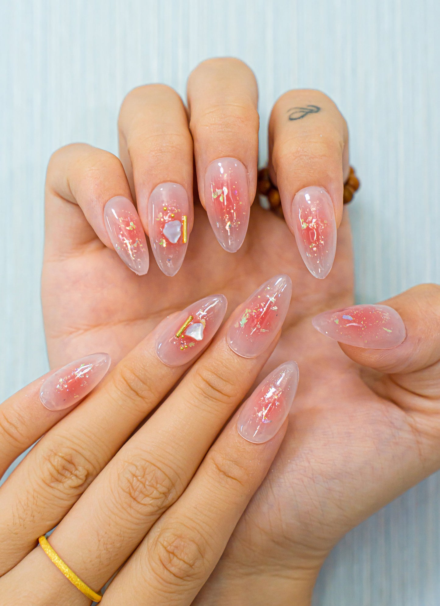 Natural Nails|Pink Candy Ombre Almond Nails|Cute Nails|Nail Designs|False Nails|Elegant Nails|Summer Nail|Ombre Nail|Trendy Nail|Classy Nail