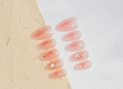 Natural Nails|Pink Candy Ombre Almond Nails|Cute Nails|Nail Designs|False Nails|Elegant Nails|Summer Nail|Ombre Nail|Trendy Nail|Classy Nail